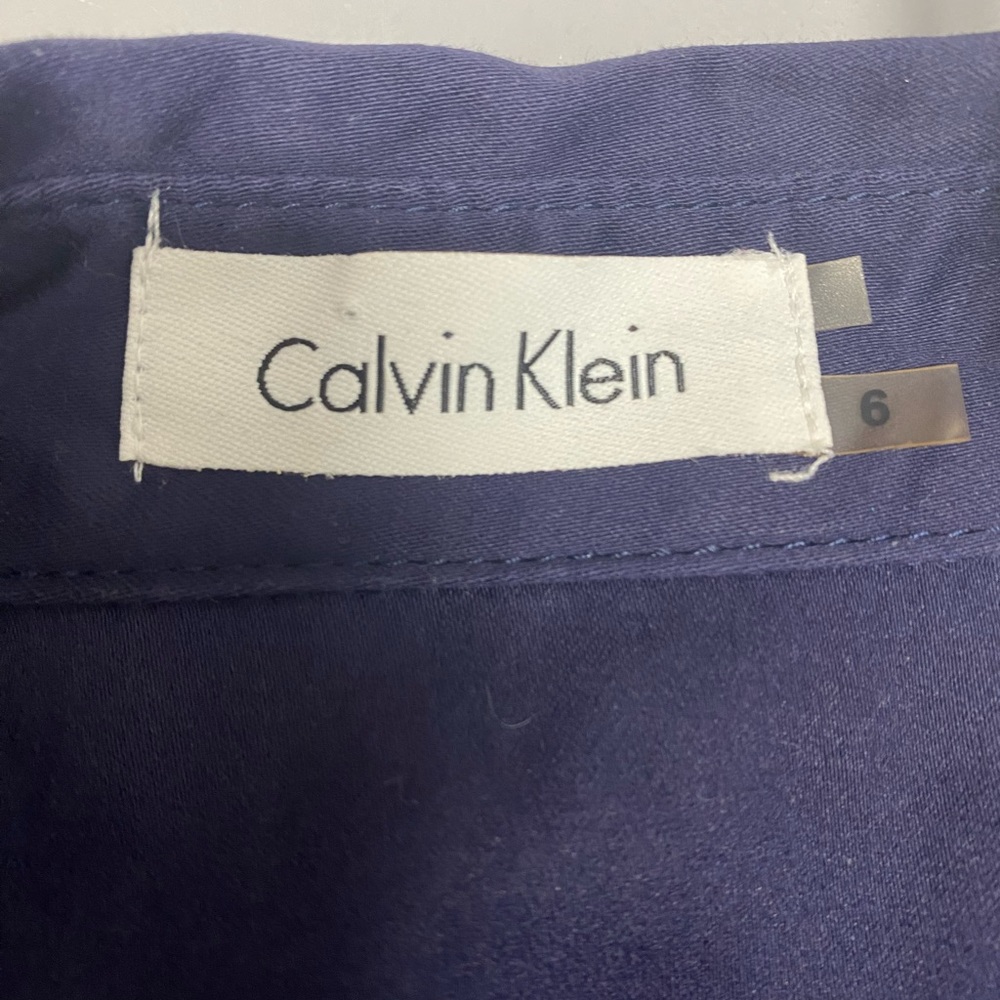 Calvin Klein Sleeveless Button Down Belted Waist Collared Dress Size 6 - Picture 6 of 9